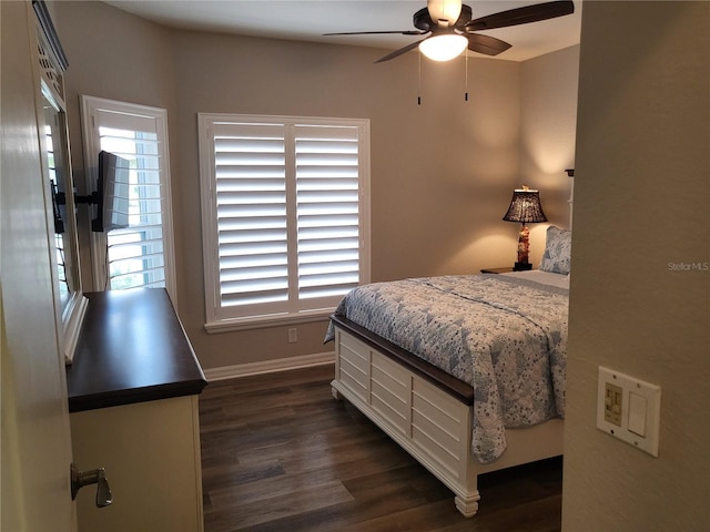 201 Auburn Woods Cir, Venice, FL 34292 - bedroom featuring dark wood-type flooring and ceiling fan