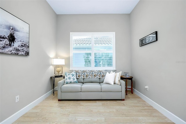 living room featuring light hardwood / wood-style floors