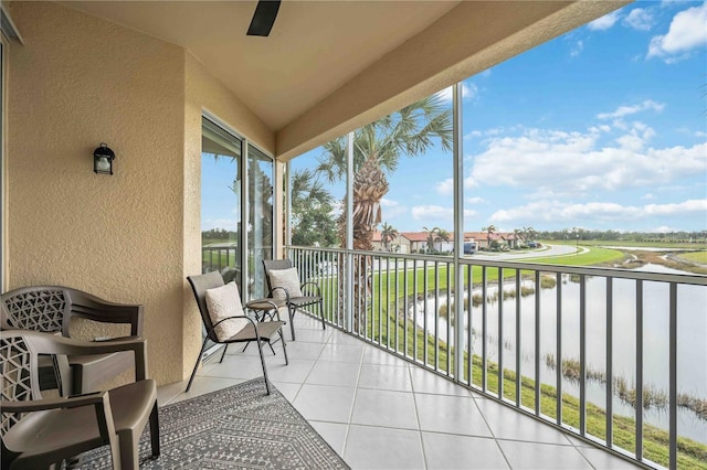 balcony with a water view