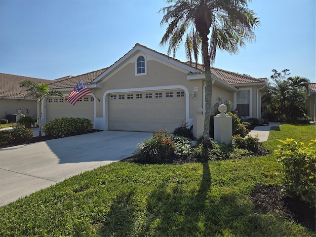 view of front of house with a garage