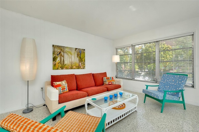 living room featuring a wealth of natural light