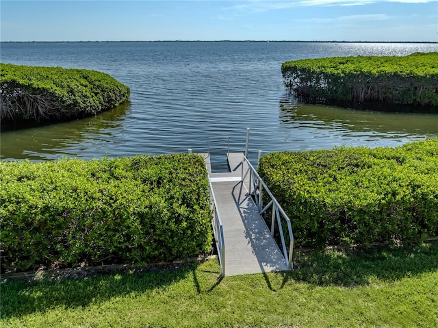 view of water feature featuring a boat dock