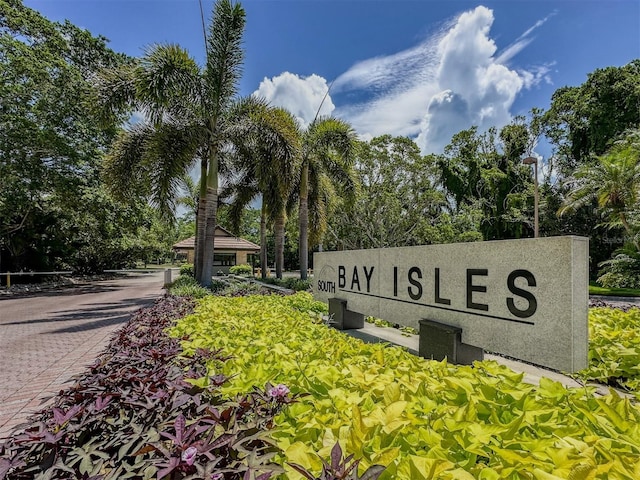 view of community sign