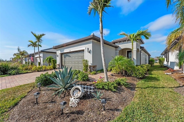 view of front of house with a garage