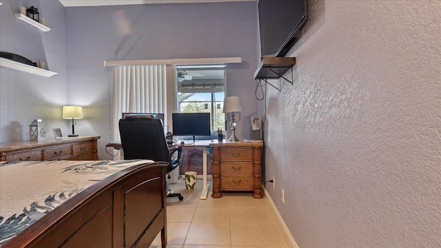 office space featuring light tile patterned flooring