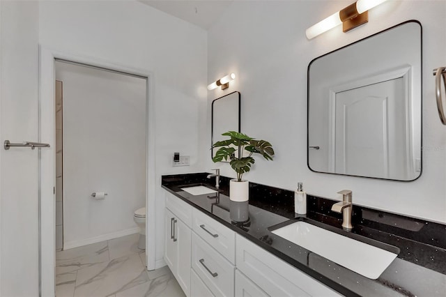 bathroom with toilet and vanity