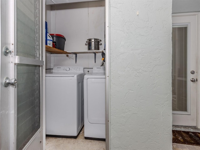 laundry room featuring washer and dryer