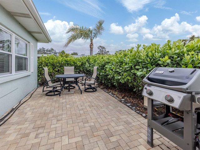 view of patio with area for grilling