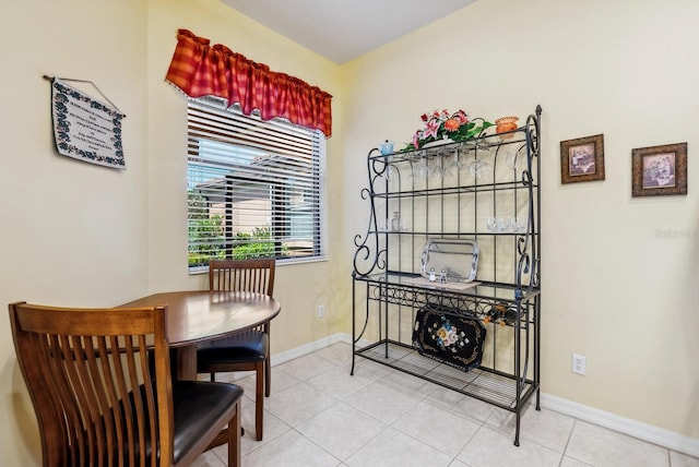 view of tiled dining room