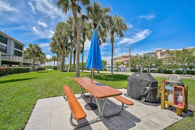 view of patio featuring area for grilling