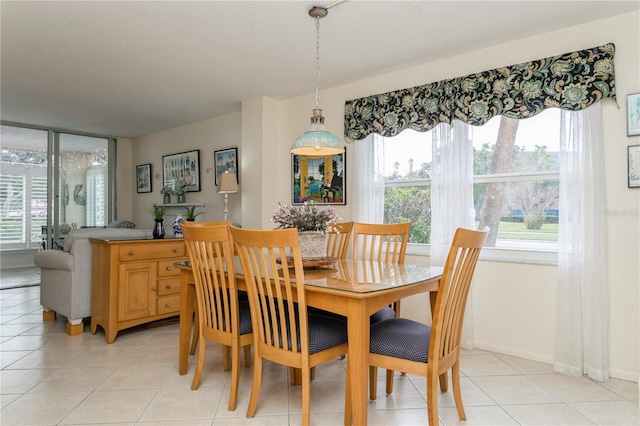 view of tiled dining space