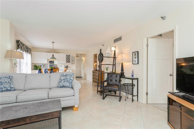 view of tiled living room