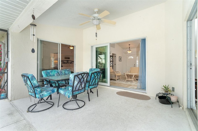 view of patio / terrace with ceiling fan