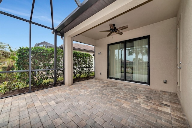 view of patio / terrace with ceiling fan