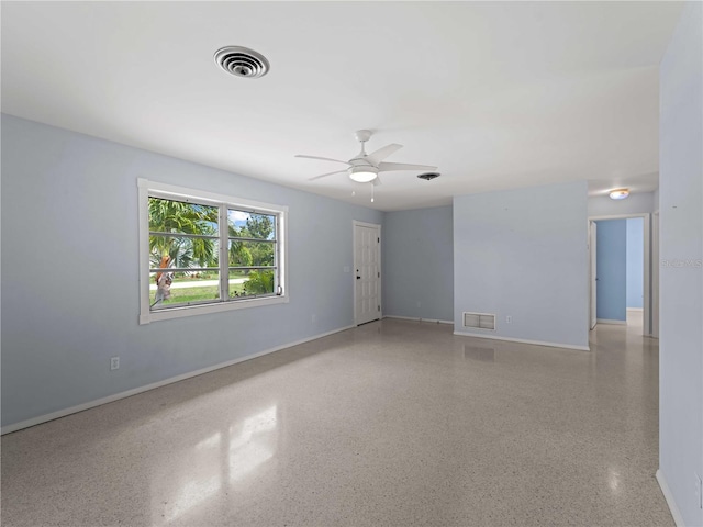 unfurnished room featuring ceiling fan