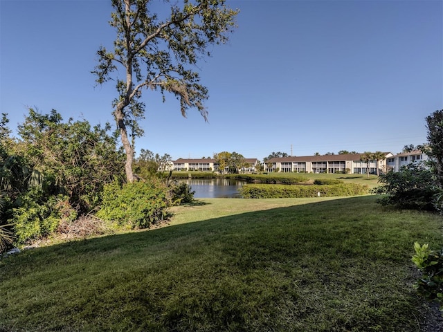 exterior space featuring a water view