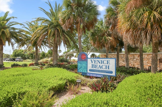 view of community sign