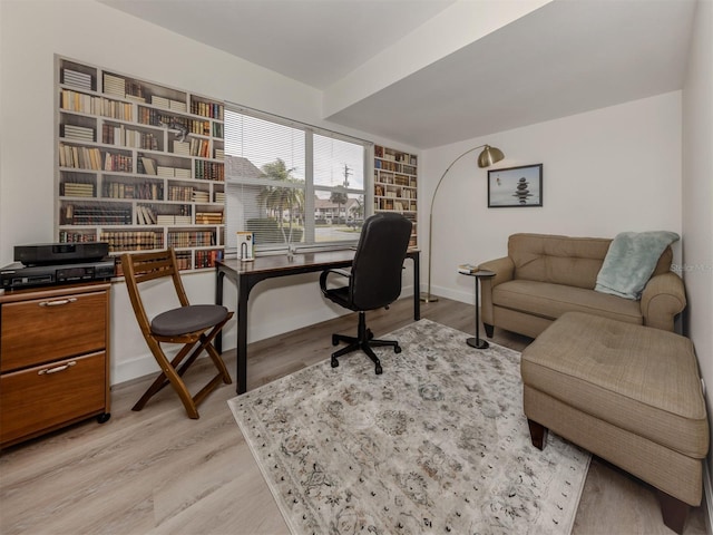 office featuring light hardwood / wood-style floors