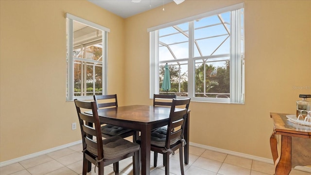 view of tiled dining room