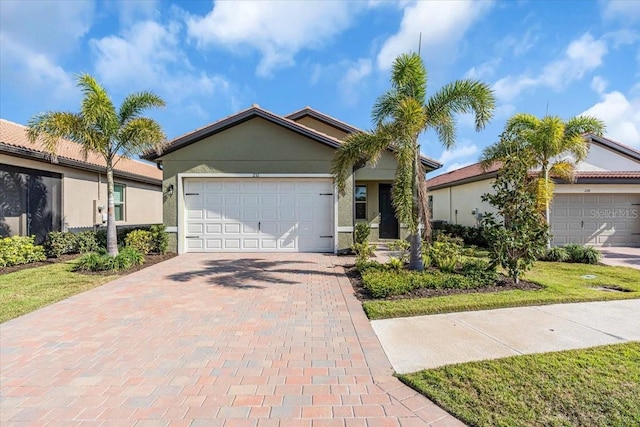 ranch-style home with a garage