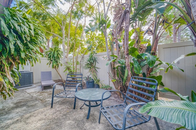 view of patio / terrace featuring central AC