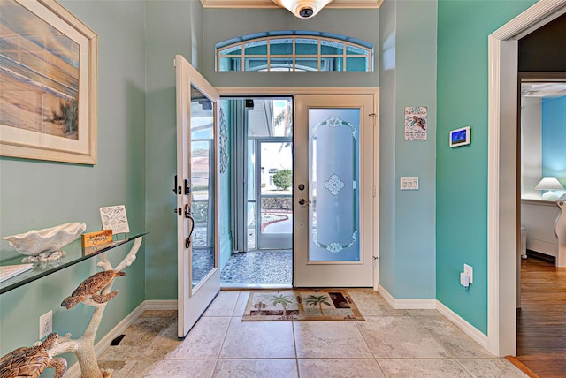 view of tiled entrance foyer