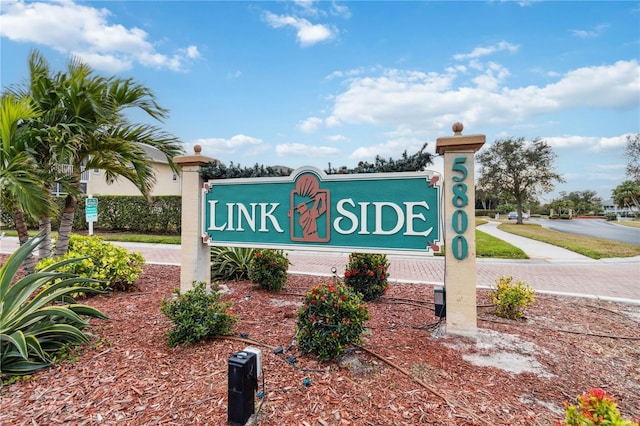 view of community sign