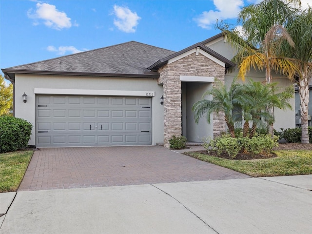 view of front of house with a garage