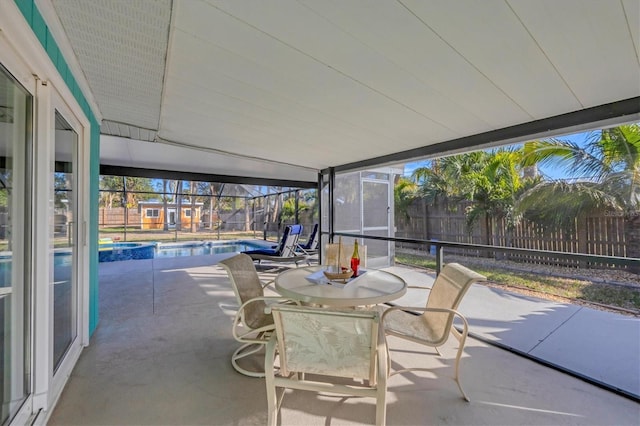 view of unfurnished sunroom