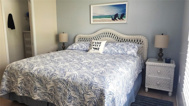 bedroom with tile patterned flooring