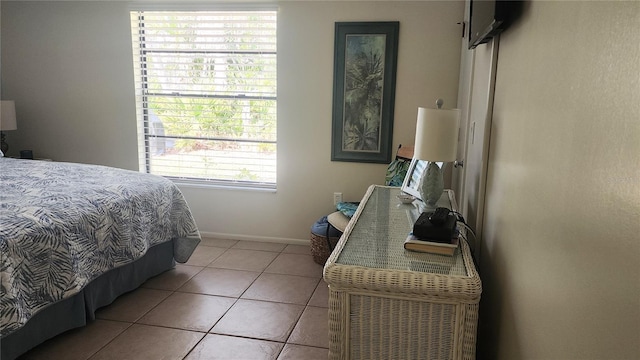 bedroom with tile patterned flooring