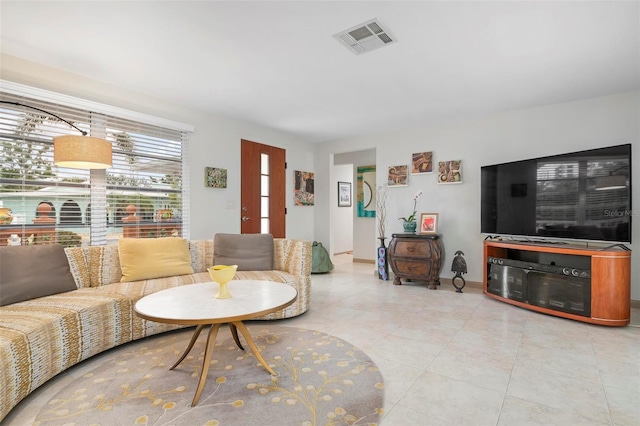 view of tiled living room