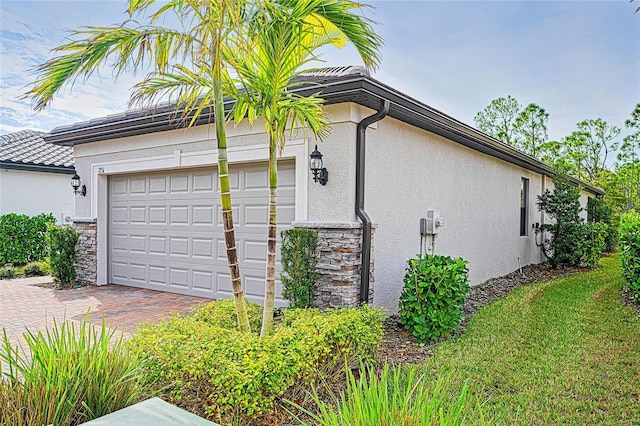 view of home's exterior featuring a garage