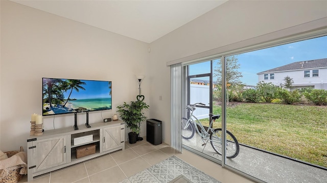 view of tiled living room