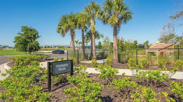 view of community sign