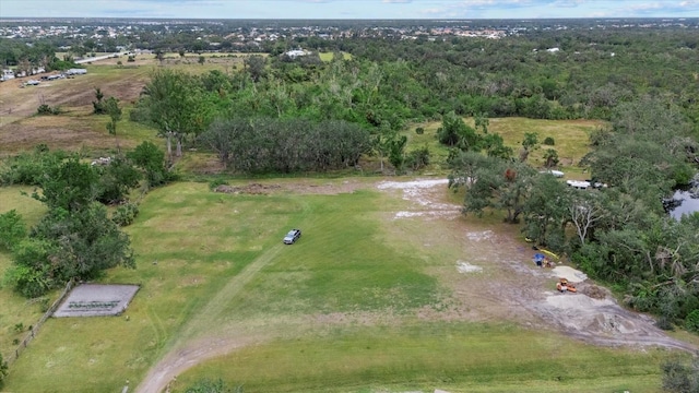 drone / aerial view with a rural view