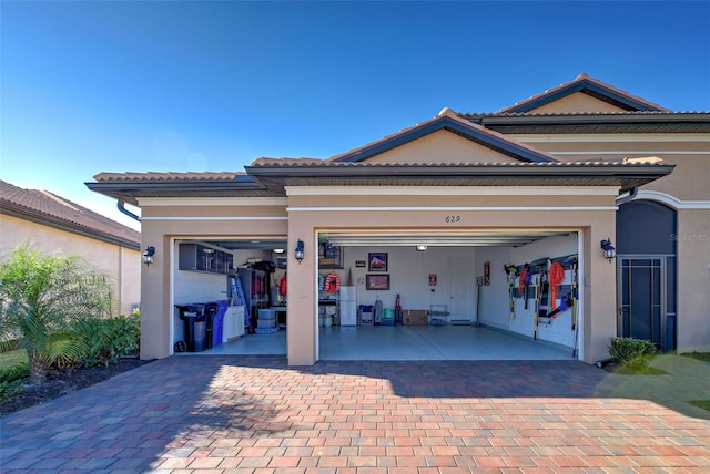 view of garage