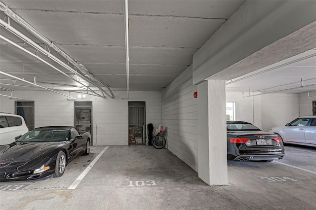 view of garage