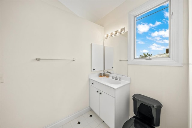 bathroom featuring vanity and tile patterned flooring