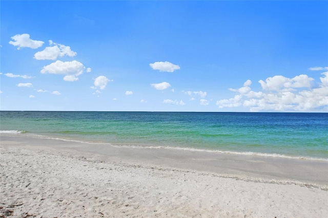 property view of water featuring a view of the beach