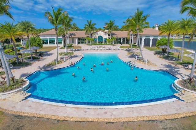 view of pool with a patio area