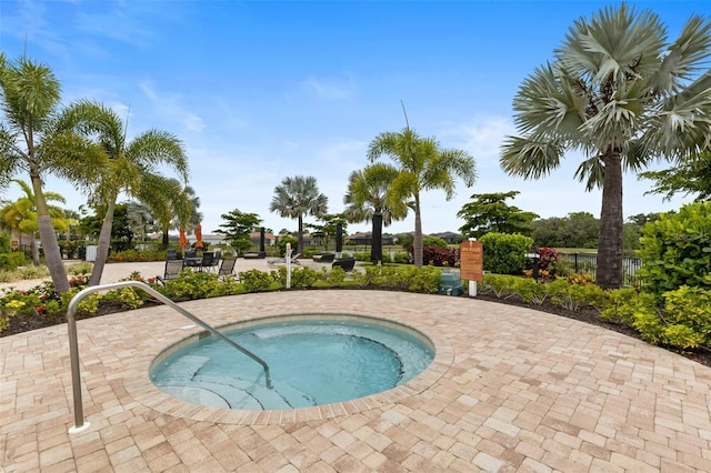 view of pool featuring a patio