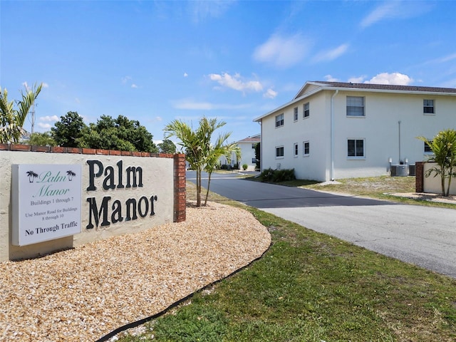 view of community sign