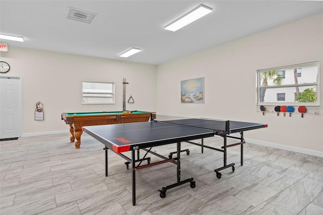 rec room with pool table