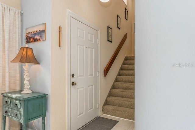 view of tiled entrance foyer