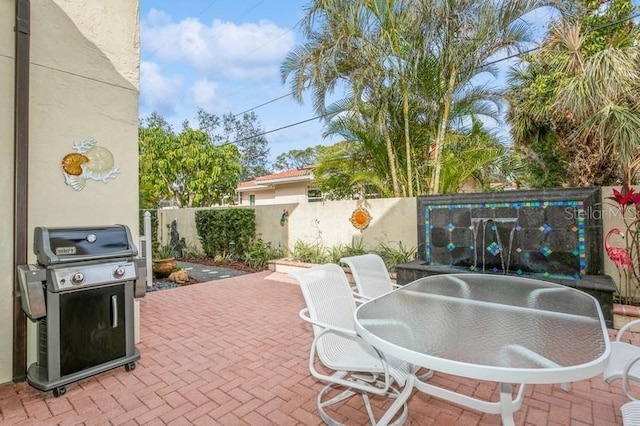 view of patio featuring area for grilling