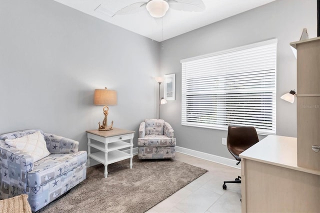 12488 Palatka Dr, Venice, FL 34293 - office space featuring light tile patterned floors and ceiling fan