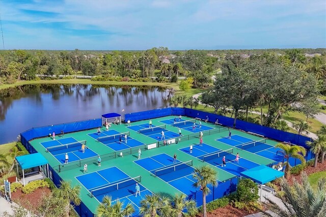 12488 Palatka Dr, Venice, FL 34293 - view of sport court with a water view