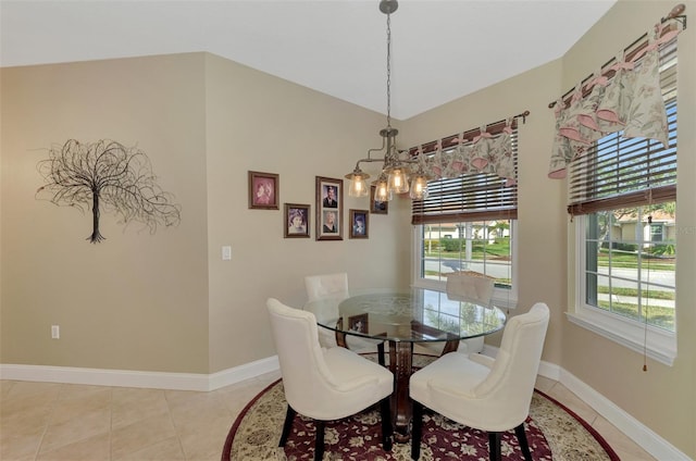 view of tiled dining area