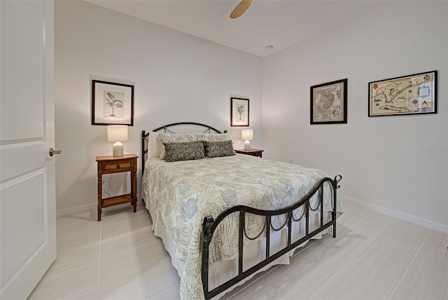 bedroom featuring ceiling fan